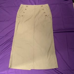 Uniqlo BNWT Ines De La Fressange cotton denim midi skirt.
